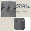 Headboard Wedge Pillows Twin/Twin XL, Ergonomic Bed Triangular Headboard Pillow, Thickened Backrest Cushion for Reading in Dorm Bed Sofa, Dark Grey, 39in