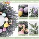 Easter Decorations 17 Inch Easter Wreaths for Front Door, Large Easter Purple Lavender Spring Flowers Wreath with Hanger for Wall Window Fireplace Indoor Outdoor Home Decorations