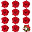 Yilloog 12 Pack Rose Hair Clip Flower 2.8'' Hairpin Floral Brooch Floral Hairclips Mexican Flowers Hairpin Party Supplies for Women Rose Hair Accessories Wedding Pack(Red)