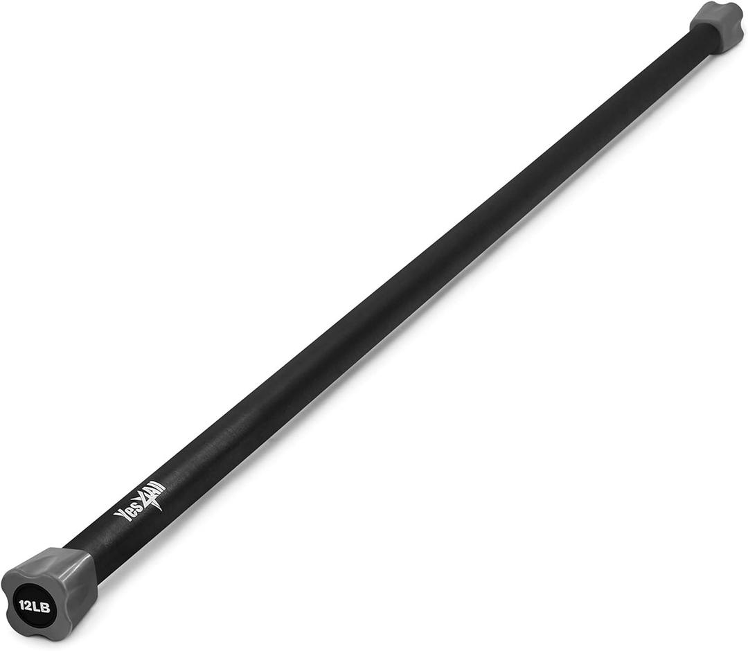 Yes4All Total Body Workout Weighted Bar, Resistance Band Bar, Racks for Strength Training, Exercise Bar for Yoga in Home and Gym - Single/Combo Yes4All Total Body Workout Weighted Bar, Resistance Band Bar, Racks for Strength Training, Exercise Bar for Yoga in Home and Gym - Single/Combo