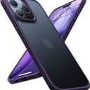 TORRAS Shockproof for iPhone 15 Pro Max Case Purple, [12FT Military Grade Drop Tested] Translucent Slim Protective Matte Hard Back Phone Case for 15 Pro Max Phone Case, Purple