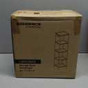 SONGMICS 5-Tier Bathroom Shelf, Storage Rack for Small Space, with 5 PP Shelf Liners, Removable Hook, Extendable Design, Ink Black and Translucent ULGR23BK