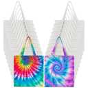 Silkfly 20 Pcs Cotton Tote Bags Bulk for Tie Dying Bohemia Tie Dye Blank Grocery Shopping Cloth Bag Multi Purpose Bags(15 x 16 Inch)