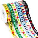 DECYOOL 6 Rolls 60 Yards Back to School Ribbons for Gift Wrapping, School Grosgrain Ribbons 10 mm Wide Pencil Apples ABC Craft Ribbons for Teacher Appreciation Gifts DIY Craft Supplies