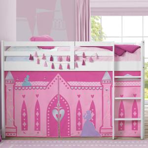 Delta Children Juego de cortinas para cama tipo loft para cama individual, princesa Disney
