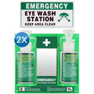 Portable Eyewash Station OSHA-Approved - Wall-Mounted Emergency Eye Wash Flush Bottles Kit 16oz Without Eyewash Solution 2Pcs