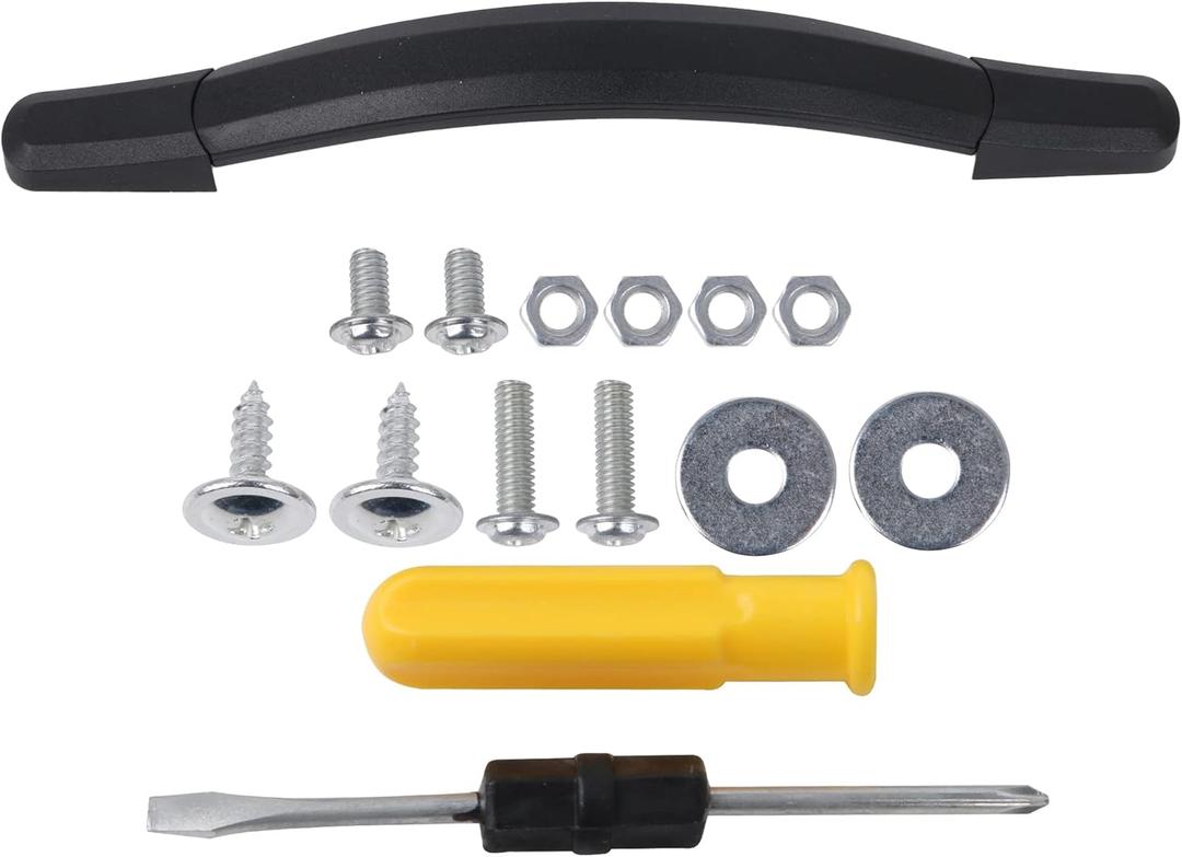 BQLZR Plastic Suitcase Luggage Handle Replacement 9.33" with Mount & Screw Black B122,Two Inner Hole Distance: 177mm/6.97", Two Outer Hole Distance:224mm/8.82"