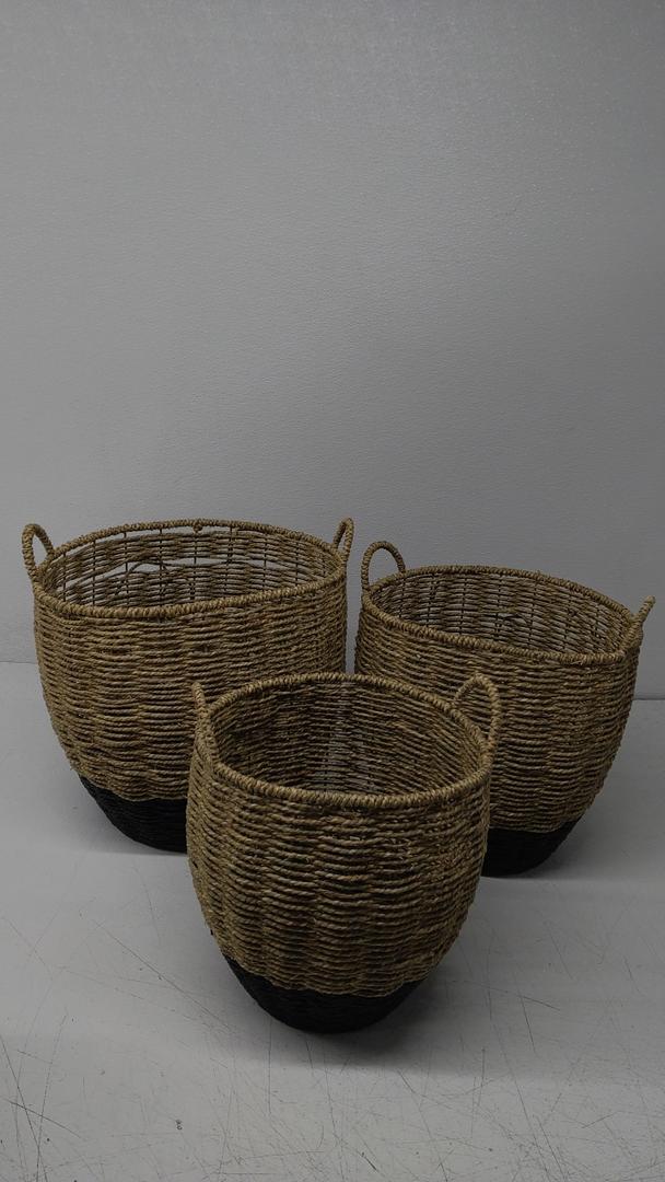 Set Of 3 Baskets For Home 49x16, 43x15, 36x13