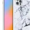 FELONY CASE for iPhone 14 Pro Max - Stylish White Polished Marble Phone Cover - Anti-Scratch, 360 Shockproof Protective Cases for Apple iPhone