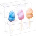 2 Pcs Clear Acrylic Cotton Candy Holder with 3 Holes Break Resistant Cone Display Stands Cotton Candy Stand with Handles for Weddings Birthday Christmas Party Decoration