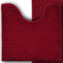 Bathroom Rug  Piece,Super Absorbent Soft,Thick,Machine Washable Chenille Bath Mat,Non Slip Toilet Floor Rug,Bath Mats for Bathroom 20x20 U Shape,Burgundy