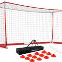 Portable Soccer Goal, Detachable 12x6 FT Soccer Goals Net for Backyard, Quick Setup Training Equipment with 1 Carry Bag, 12 Training Cones