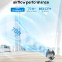 DREO Smart Fan for Bedroom,120 Vertical and 90 Oscillating Fan with Remote/Voice, 13 Inch Height Quiet Air Circulator for Whole Room, 70 ft, 4 Speeds, 5 Modes, 12H Timer, Desk Fans for Home, Office