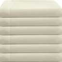 ZPECC Bulk Flat Sheets Only Full Size 6 Pack, Easy Sort Top Bed Sheet by Color-Coded Hem Threads, Soft Durable Brushed Microfiber Fabric Hotel Airb&bs Essentials for Hosts, 81"x96", Beige