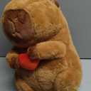 Karoeiwa Loving Capybara Plush with Holding Red Heart 9 inch Cute Capibara Stuffed Animal Soft Plushies Toys for Valentine's Day Romantic Anniversary Sweet Gifts for Kids Girlfriend Her Him Brown