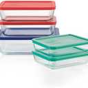 Pyrex Simply Store (3 Pack) Large Glass Food Storage Containers Set, Meal Prep Containers With Plastic BPA-Free Lids, Dishwasher & Microwave Safe
