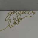 Hicarer Hello Gorgeous Metal Wall Art Decor Minimalist Decoration Metal Hello Gorgeous Decorative Sign for Living Room Office Bedroom Hotel Home Wall Decoration(Gold,Classic Style)