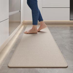 Kitchen Rugs and Mats Non Slip Washable, Absorbent Runner Rugs for Kitchen, Front of Sink, Kitchen Mats for FloorEasy to Clean and Maintain Kitchen Floor mat(Beige, 17"x59")