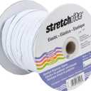 Stretchrite Polyester Braided Elastic, 3/8-Inch by 75-Yards, White