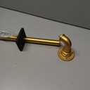 3/4 Inch Adjustable Industrial Curtain Rod Set, 30 to 84 Inches, Heavy Duty Drapery Rods for Indoor and Outdoor, Gold