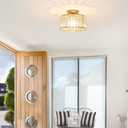 Crystal Ceiling Light Fixture, Modern Semi Flush Mount Ceiling Light, Gold Hallway Lighting Fixtures Chandelier for Kitchen, Close To Ceiling Light Fixtures for Entryway Bedroom, 1-Light, 11Inch