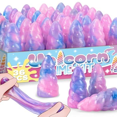 Unicorn Slime Party Favors for Kids, 16  Pack Non-Sticky & Stretchy Unicorn Slime Kit, Birthday Gift, School Classroom Award, Goodie Bags Stuffers, Basket Eggs Filler, Slime Bulk Set for Girls Boys