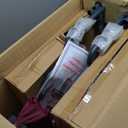 Medline Basic Steel Transport Chair - Full-Length Arms, Swing-Away Footrests, 12" Wheels - Gray/Burgundy - Durable & Convenient Mobility Aid (Red)