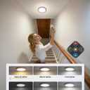 Combuh Battery Operated Shower Light Waterproof Inside, Rechargeable Motion Sensor Ceiling Lights Battery Powered with Remote, No Wiring Magnetic Cordless LED Overhead Lighting for Closet Hallway