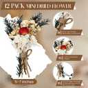 Layhit 12 Pcs Boho Dried Flower Bouquet Mini Wedding Handmade Dry Flowers Decor for Vase Crafts DIY Photo Boutonniere for Men Floral Plant for Bridesmaid Gift Birthday Decor(Colorful)