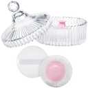 LAKIRA Extra Large Body Powder Puff and Container, 5.35" Body Container with 3.93" Powder Puff, for Baby Women's Loose Dusting Powder (5.35" Pure)