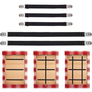 Table Cloth Holder Clips Hidden Strap 5 Pack - Adjustable Elasticity Picnic Tablecloth Clip Perfect for Thick Tables Bench Cover Picnic Party Camping and RV Accessories