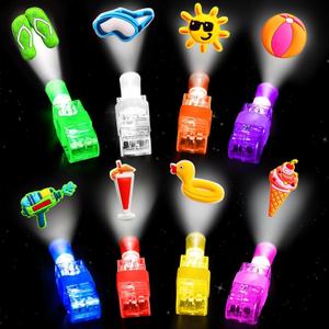 32PCS Summer Pool Beach Party Favors LED Finger Lights Glow in The Dark Toys Gifts Bulk for Kids Birthday Stocking Goodie Bag Stuffers Party Decorations Back to School Supplies Classroom Prizes