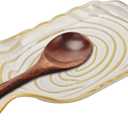 Ceramic Spoon Rest for Stove Top,Large Shape Spoon Holder for Kitchen Countertop,Cooking Kitchen Spoon Rest Utensil Rest Spatula,White