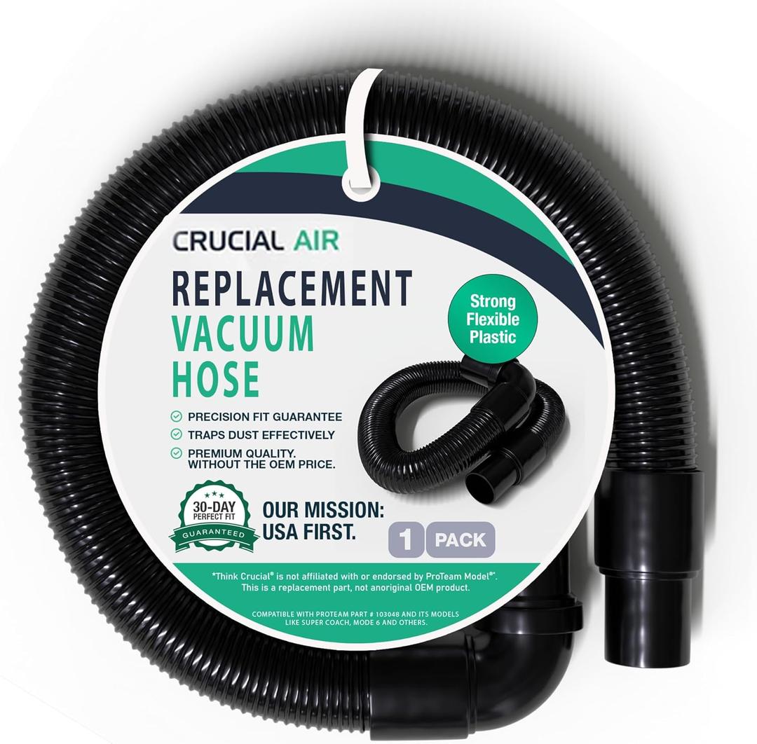 Static Dissipating Backpack Vacuum Hose (1-1/2-inch Cuffs) Replacement Compatible with ProTeam Super Coach Vac, Mode 6 and other models, Part 103048 - by Think Crucial (1 Pack)