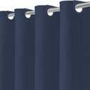 Inhousolu No Hook Waffle Weave Shower Curtain with Removable Snap in Fabric Liner Set for Bathroom, 230 GSM Heavy Duty Weighted Hem, Water Repellent Washable Bath Curtains, 72 x 72 Inch, Navy Blue