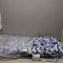 Arden Outdoor Midback Chair Cushion, 18 x 16.5, Rain-Proof, Fade Resistant Blue Garden Floral