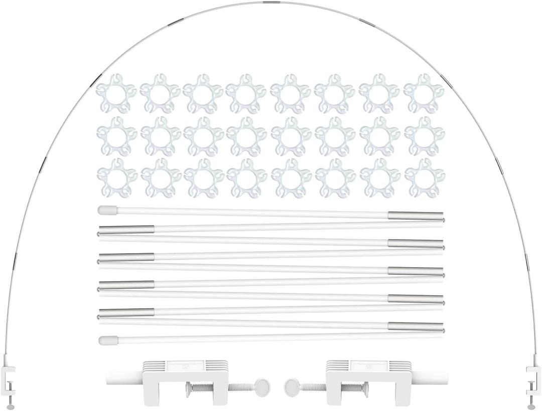 LANGXUN 12ft White Table Balloon Arch Kit, Balloon Arch Stand Frame for Birthday Party Wedding and Graduation Decorations, Christmas Decort Baby Shower Bachelor Party Supplies
