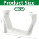 RUBII 10 Pcs 5" W Exterior Gutter Support Hook, Weatherproof ABS Roofing Gutter Hangers, White Rain Gutters Brackets for Repairing Sagging Secure Mounting