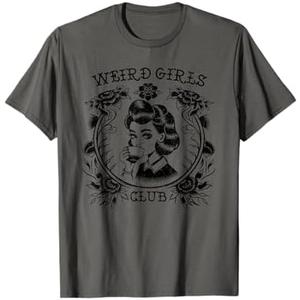 Weird Girls Club Retro Gothic Floral Alt Girl T-Shirt Asphalt Grey XS 