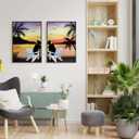 Nuberlic 2 Pack Pre Drawn Canvas for Painting Sip and Paint for Adult's Couple's Date Night Paint and Sip Kit for Outdoor Party Favor Supplies Valentine's Day Gift 8x10 inch Sunset Couple