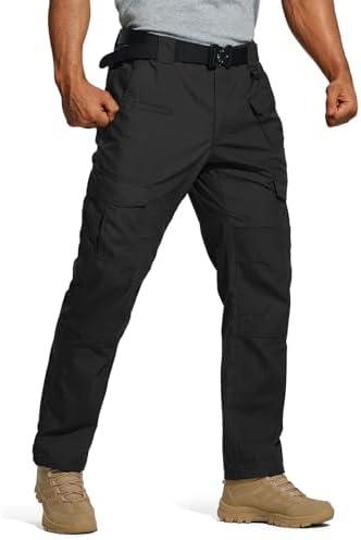HISEA Men's Ripstop Tactical Pants, Water Resistant Work Cargo Pants, Lightweight Outdoor Hiking Construction Pants 30W 30L