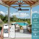 42 Inch Outdoor Ceiling Fans with Lights,Gazebo Hanging Fan with Hook and 16Ft.Cable,Plug in Ceiling Fan Light with Remote Control,3000-6500k,6-Speed,Hanging Fan for Gazebo,Balcony,Patios,Porch.