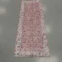 2x6 ft (Boho Pink) Hallway Runner Rug Washable Vintage Non Slip Carpet Runners for Hallways Entryway Kitchen Laundry Room Bathroom