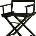 Casual Home Director's Chair,Black Frame/Black Canvas,18" - Classic Height