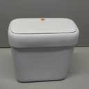 MOPALL Small Bathroom Trash Can with Lid, 2.6 Gallons / 10 L Slim Plastic Garbage Bin with Pop-Up Lid, Mini Waste Basket Can Dog Proof for Kitchen, Bedroom, Office, Laundry, Toilet, Rv, White