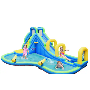 Inflatable Water Slide Kids Bounce House Castle Splash Water Pool with 680-Watt Blower