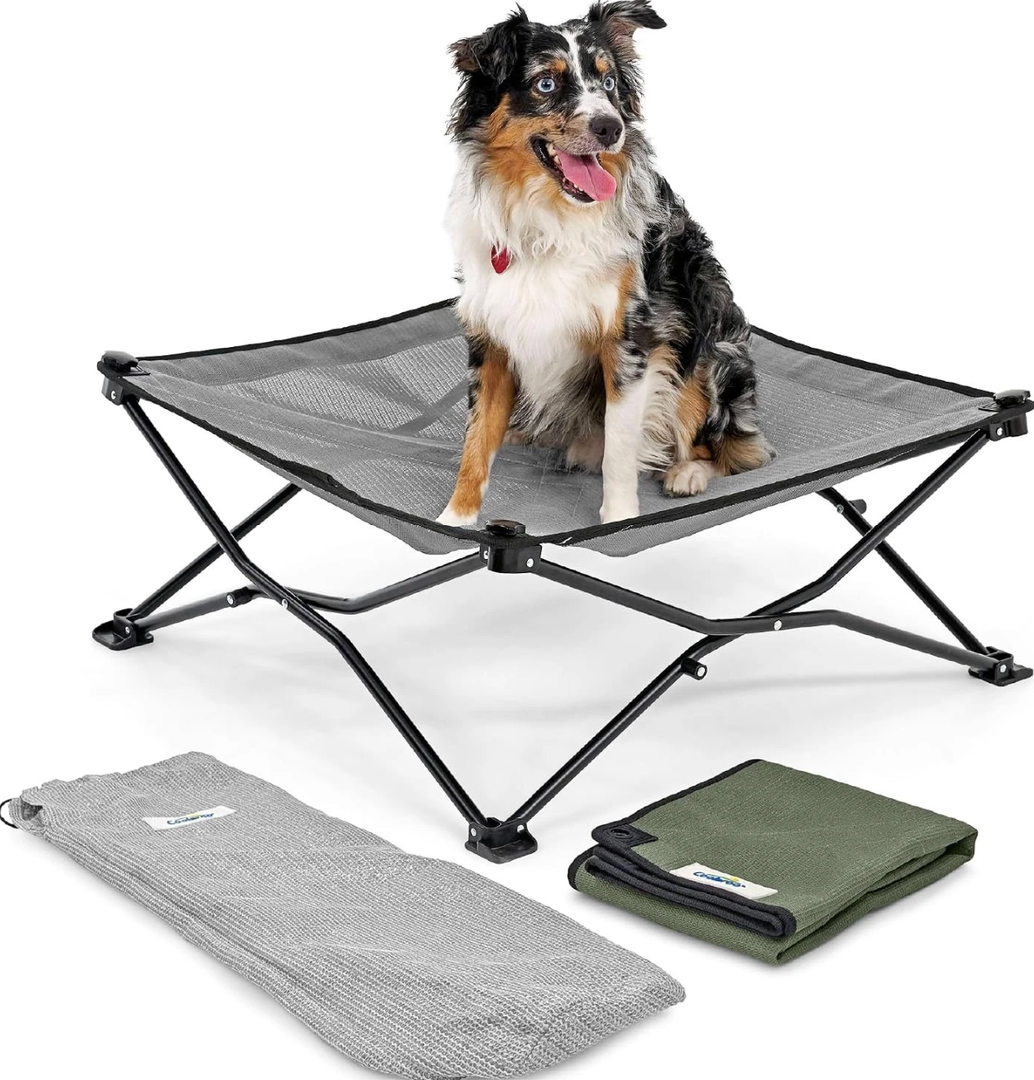 On-The-Go Elevated Dog Bed Kit – Portable & Cooling Travel Cot with HeatShield