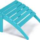 Adirondack Footrest Outdoor Weather Resistant Adirondack Footrest, Ottoman, Chair Companion, Folding Footstool for Patio, Pool, Garden, Backyard & Lawn (Turquoise)