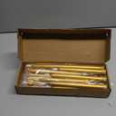 24 Pcs Flameless LED Taper Candles Battery Operated Candles 8.58'', 9.69'', 10.98'', 12.91'', 12.8'' Flameless Candlesticks Flickering for Halloween Christmas Church Wedding(Golden)