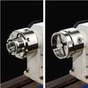 4 Inch Wood Lathe Chuck Set 1" x 8 tpi thread & 3/4"x16TPI Adapter, Nickel Plated Self Centering 4 Jaw Wood Turning Chuck set (2PCS jaws)